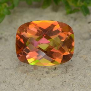 Quartzo místico multicolorido natural 1,82ct, almofada cortada, VVS-VS