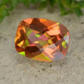 Quartzo místico multicolorido natural 1,82ct, almofada cortada, VVS-VS