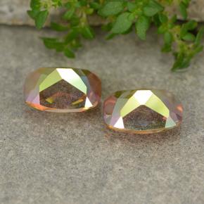 Pedras preciosas de Quartzo Místico Multicolorido natural de 3.46 ct, Almofada cortada, VVS-VS