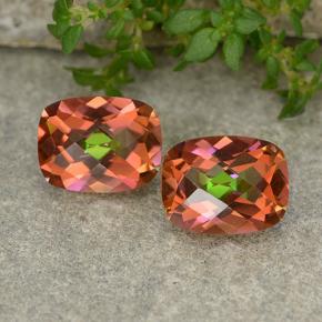Pedras preciosas de quartzo místico multicolorido natural de 3,64 ct, almofada cortada, VVS-VS
