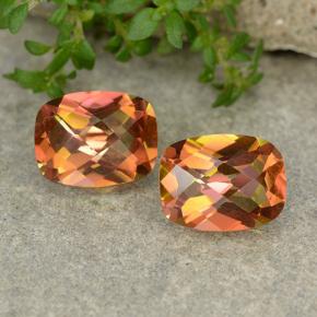 Pedras preciosas de quartzo místico multicolorido natural de 3,57 ct, almofada cortada, VVS-VS