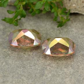 Pedras preciosas de quartzo místico multicolorido natural de 3,57 ct, almofada cortada, VVS-VS