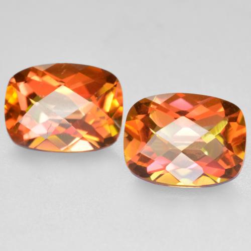 Pedras preciosas de quartzo místico multicolorido natural de 3,72 ct, almofada cortada, VVS-VS