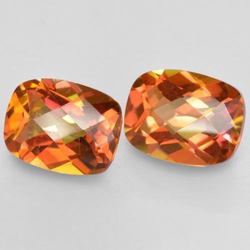 Pedras preciosas de quartzo místico multicolorido natural de 3,72 ct, almofada cortada, VVS-VS