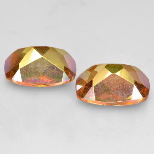 Pedras preciosas de quartzo místico multicolorido natural de 3,72 ct, almofada cortada, VVS-VS