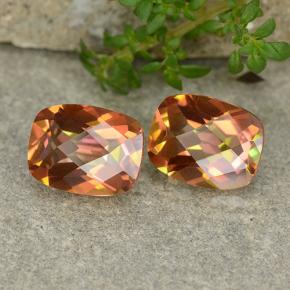Pedras preciosas de quartzo místico multicolorido natural de 3,49 ct, almofada cortada, VVS-VS