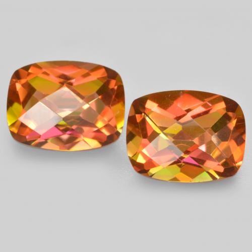 Pedras preciosas de Quartzo Místico Multicolorido natural de 3.52 ct, Almofada cortada, VS