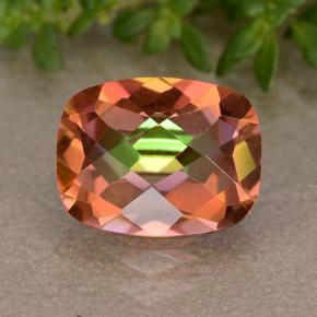 Quartzo místico multicolorido natural 1,65ct, almofada cortada, VVS-VS