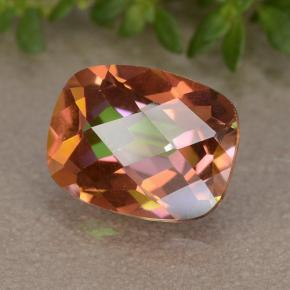 Quartzo místico multicolorido natural 1,65ct, almofada cortada, VVS-VS
