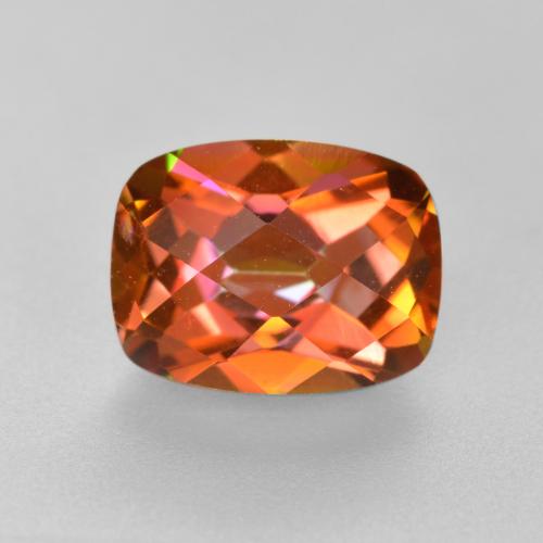 Quartzo místico multicolorido natural 1,83ct, almofada cortada, VVS-VS