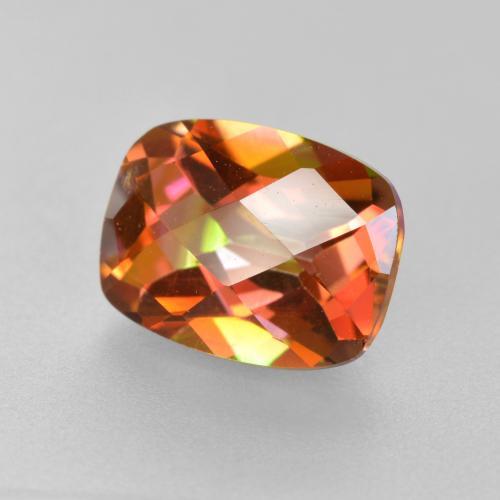 Quartzo místico multicolorido natural 1,83ct, almofada cortada, VVS-VS