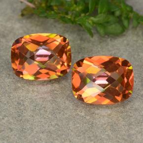 Pedras preciosas de quartzo místico multicolorido natural de 3,70 ct, almofada cortada, VS