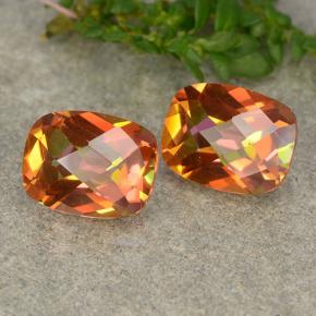 Pedras preciosas de quartzo místico multicolorido natural de 3,70 ct, almofada cortada, VS