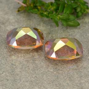 Pedras preciosas de quartzo místico multicolorido natural de 3,70 ct, almofada cortada, VS