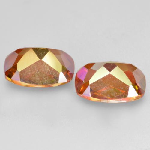 Pedras preciosas de quartzo místico multicolorido natural de 3,70 ct, almofada cortada, VS