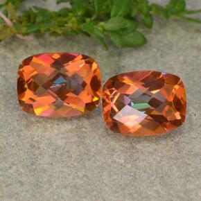 Pedras preciosas de quartzo místico multicolorido natural de 3,48 ct, almofada cortada, VS