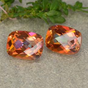 Pedras preciosas de quartzo místico multicolorido natural de 3,48 ct, almofada cortada, VS