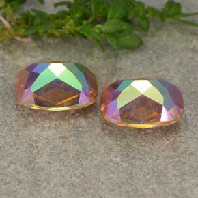 Pedras preciosas de quartzo místico multicolorido natural de 3,48 ct, almofada cortada, VS