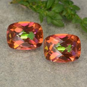 Pedras preciosas de quartzo místico multicolorido natural de 3,75 ct, almofada cortada, VS