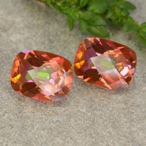 Pedras preciosas de quartzo místico multicolorido natural de 3,75 ct, almofada cortada, VS