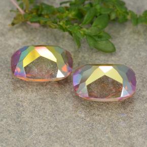 Pedras preciosas de quartzo místico multicolorido natural de 3,75 ct, almofada cortada, VS