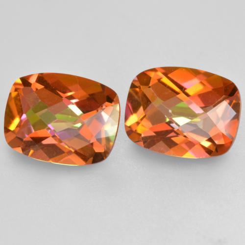 Pedras preciosas de Quartzo Místico Multicolorido natural de 3.44 ct, Almofada cortada, VS