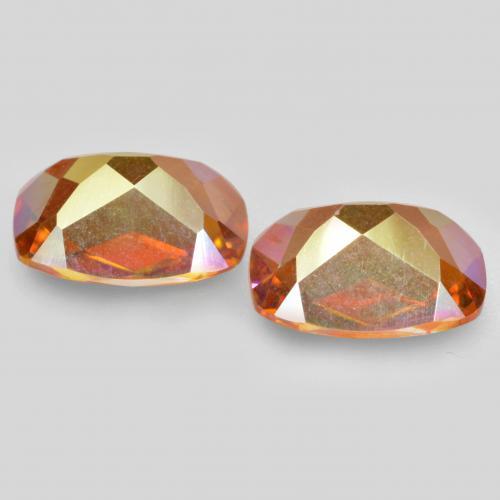 Pedras preciosas de Quartzo Místico Multicolorido natural de 3.44 ct, Almofada cortada, VS