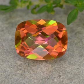 Quartzo místico multicolorido natural 1,88ct, almofada cortada, VVS-VS