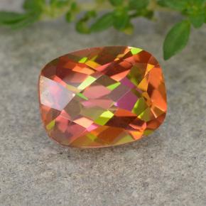 Quartzo místico multicolorido natural 1,88ct, almofada cortada, VVS-VS