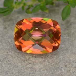 Quartzo místico multicolorido natural 1,82ct, almofada cortada, VVS-VS