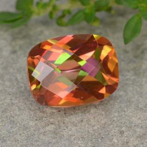 Quartzo místico multicolorido natural 1,82ct, almofada cortada, VVS-VS