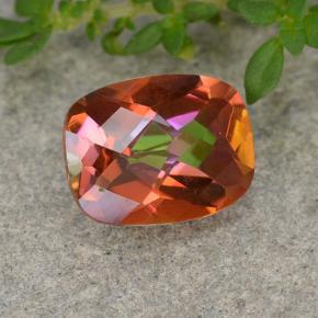 Quartzo místico multicolorido natural 1,62ct, almofada cortada, VVS-VS