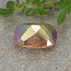 Quartzo místico multicolorido natural 1,62ct, almofada cortada, VVS-VS