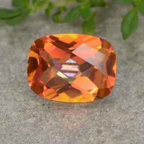 Quartzo místico multicolorido natural 1,69ct, almofada cortada, VVS-VS