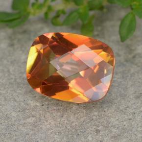 Quartzo místico multicolorido natural 1,69ct, almofada cortada, VVS-VS