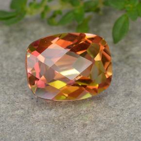 Quartzo místico multicolorido natural 1,81ct, almofada cortada, VVS-VS