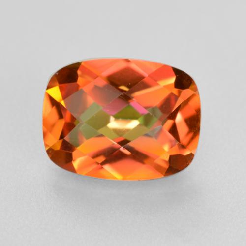 Quartzo místico multicolorido natural 1,84ct, almofada cortada, VVS-VS