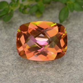 Quartzo místico multicolorido natural 1,78ct, almofada cortada, VVS-VS