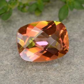 Quartzo místico multicolorido natural 1,78ct, almofada cortada, VVS-VS