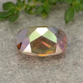 Quartzo místico multicolorido natural 1,78ct, almofada cortada, VVS-VS