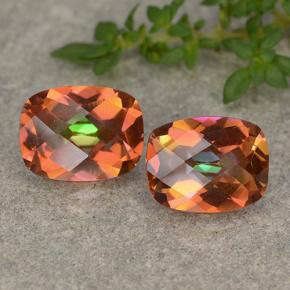 Pedras preciosas de quartzo místico multicolorido natural de 3,38 ct, almofada cortada, VVS-VS
