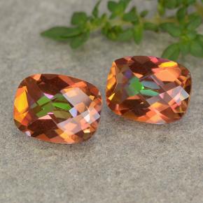 Pedras preciosas de quartzo místico multicolorido natural de 3,38 ct, almofada cortada, VVS-VS