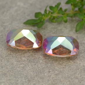 Pedras preciosas de quartzo místico multicolorido natural de 3,38 ct, almofada cortada, VVS-VS