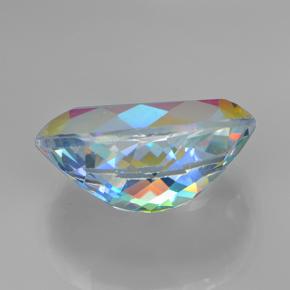 Quartzo místico multicolorido natural 7,23ct, corte oval, VVS-VS