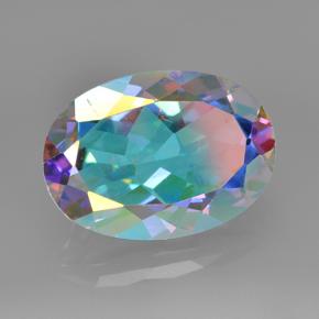 Quartzo Místico Multicolorido Natural 7.08ct, Corte Oval, VVS-VS