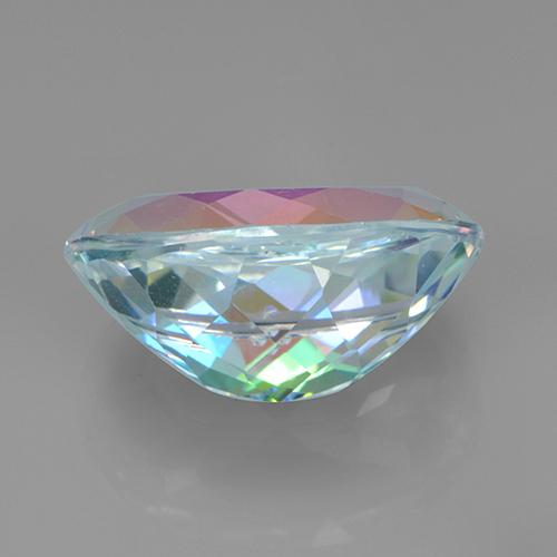 Quartzo místico multicolorido natural 7,37ct, corte oval, VVS-VS
