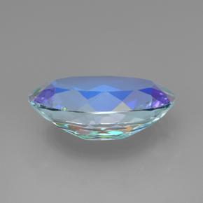 Quartzo místico multicolorido natural 6,06ct, corte oval, VVS-VS