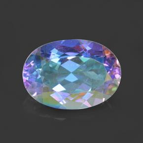 Quartzo Místico Multicolorido Natural 7.37ct, Corte Oval, VS