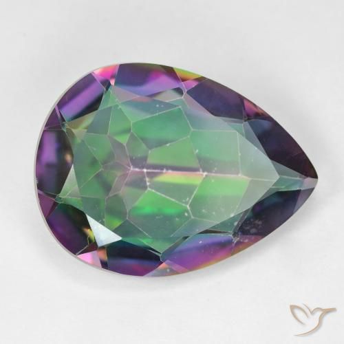 Quartzo Místico Multicolorido Natural 11.44ct, Formato de pêra, VVS-VS