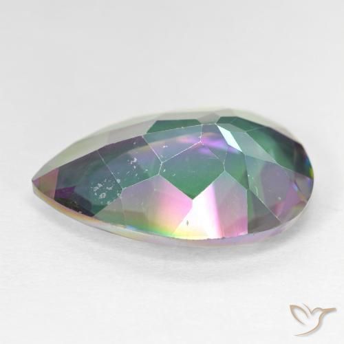 Quartzo Místico Multicolorido Natural 11.44ct, Formato de pêra, VVS-VS